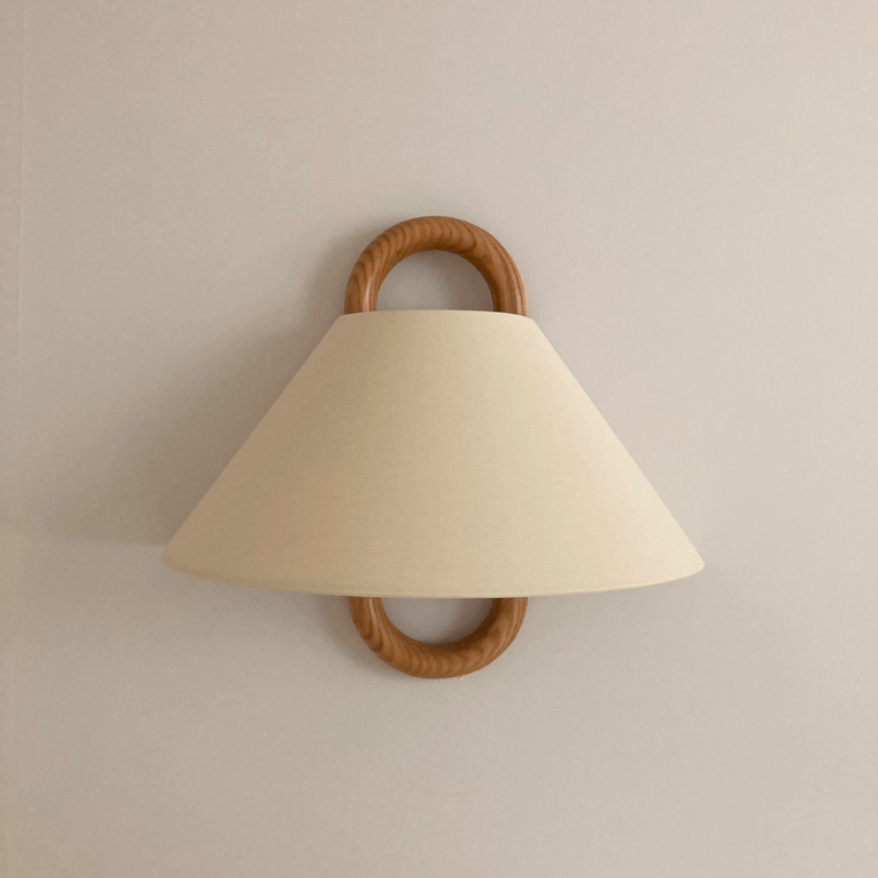 Sleek Contemporary Solid Wood Pleated Semi-Circle 1-Light Wall Sconce Lamp