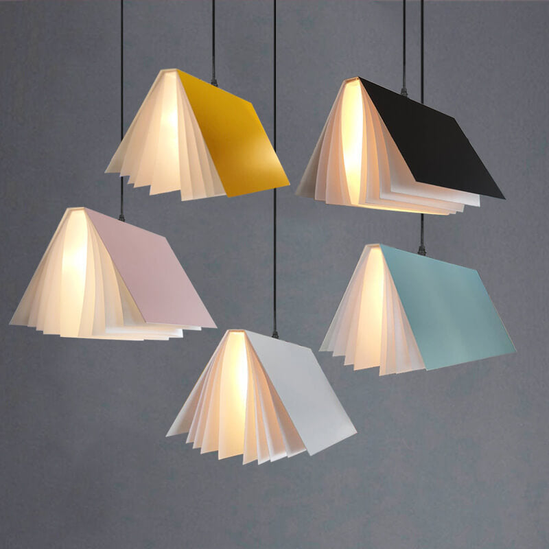 Flying Book Pendant Light – 1-Light with Metal and PVC Book Shade