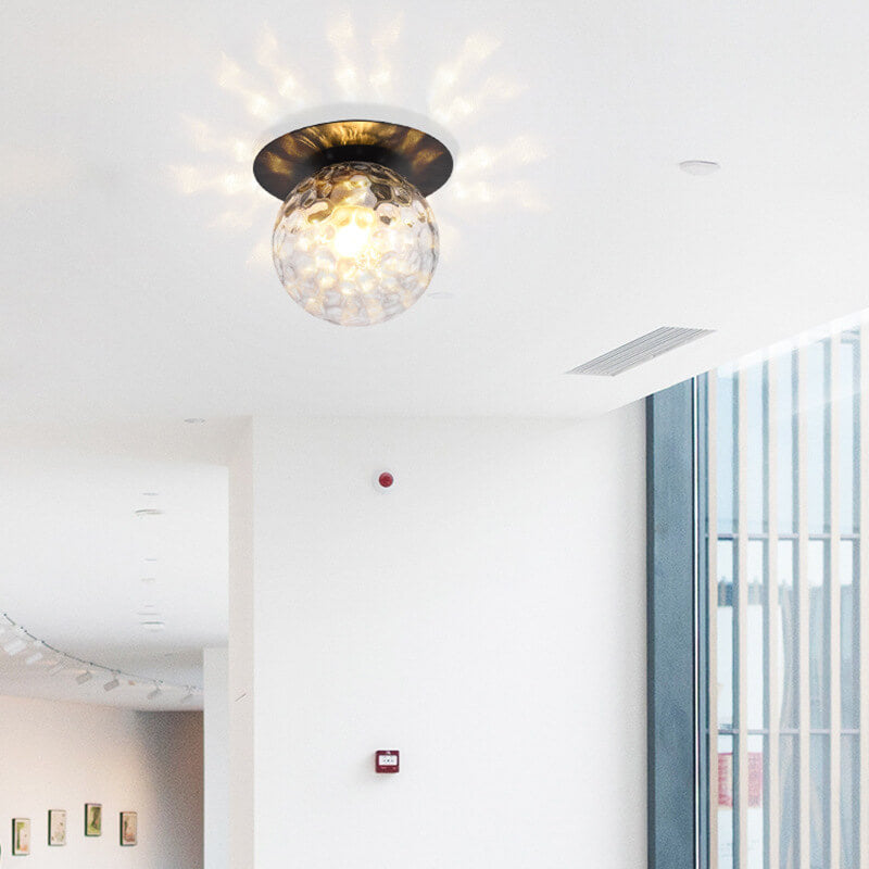 Contemporary Globe 1-Light Semi-Flush Ceiling Light