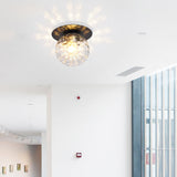 Contemporary Globe 1-Light Semi-Flush Ceiling Light