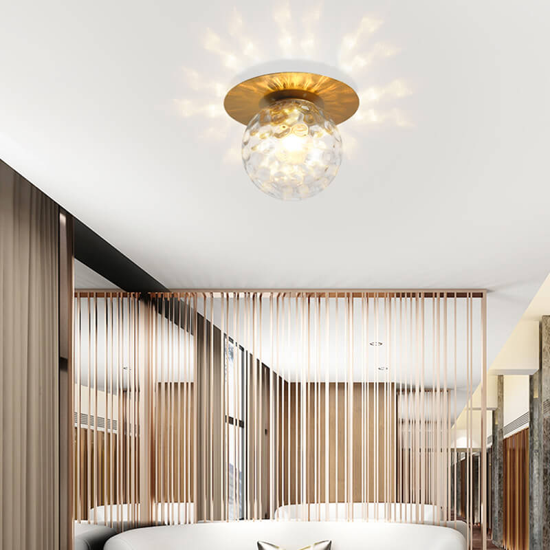 Contemporary Globe 1-Light Semi-Flush Ceiling Light