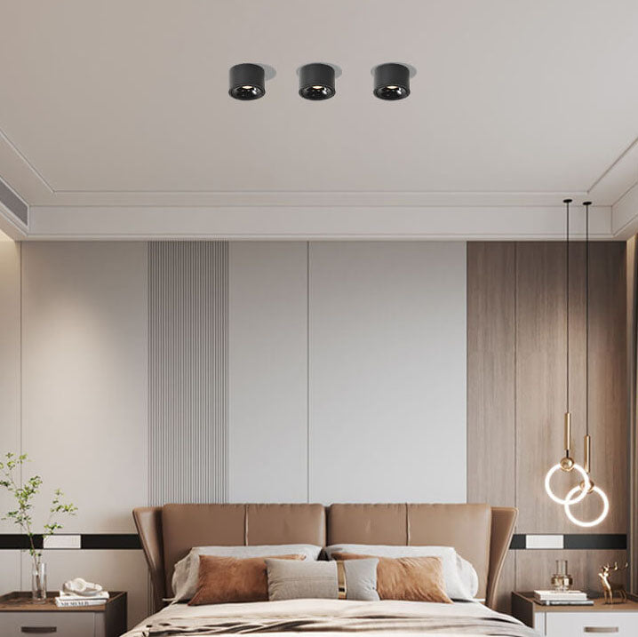 Sleek Modern Round LED Spotlight Flush Mount Ceiling Light, Adjustable