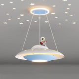 Modern Creative Flying Saucer LED Chandelier for Kids — Space Astronaut Theme