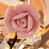 Modern Luxury Rose Iron & Ceramic Crystal Chandelier – 6/7/8-Light Options