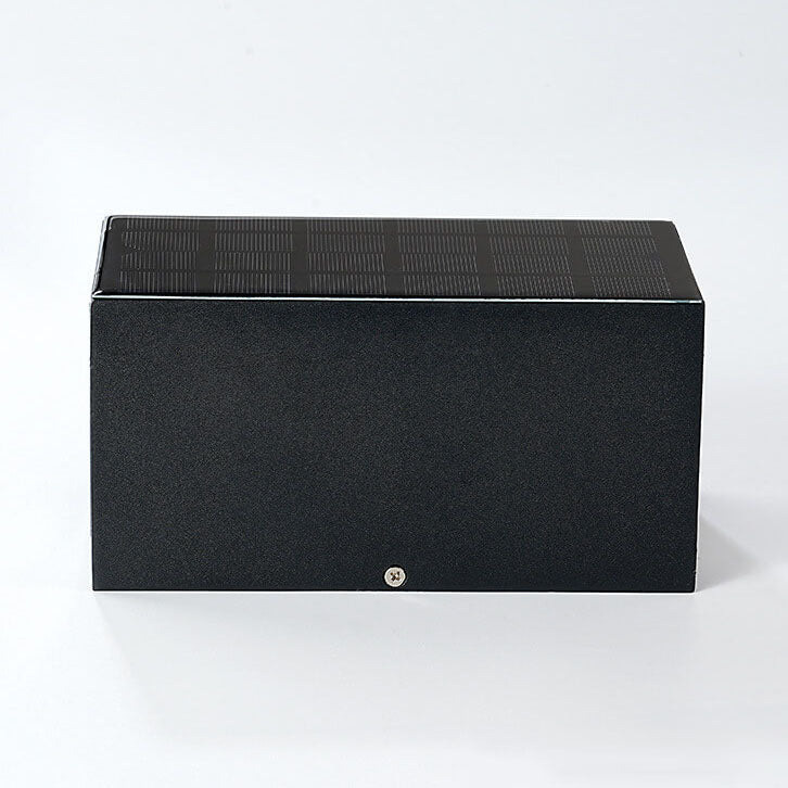 Sleek Black Rectangular Solar LED Outdoor Wall Light — Die-Cast Aluminum