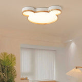 Nordic Wood Bear-Shaped LED Flush Mount Ceiling Light for Kids