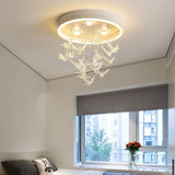 Modern Creative Cartoon Round Bird LED Flush Mount Ceiling Light - Hanging Pendant Style