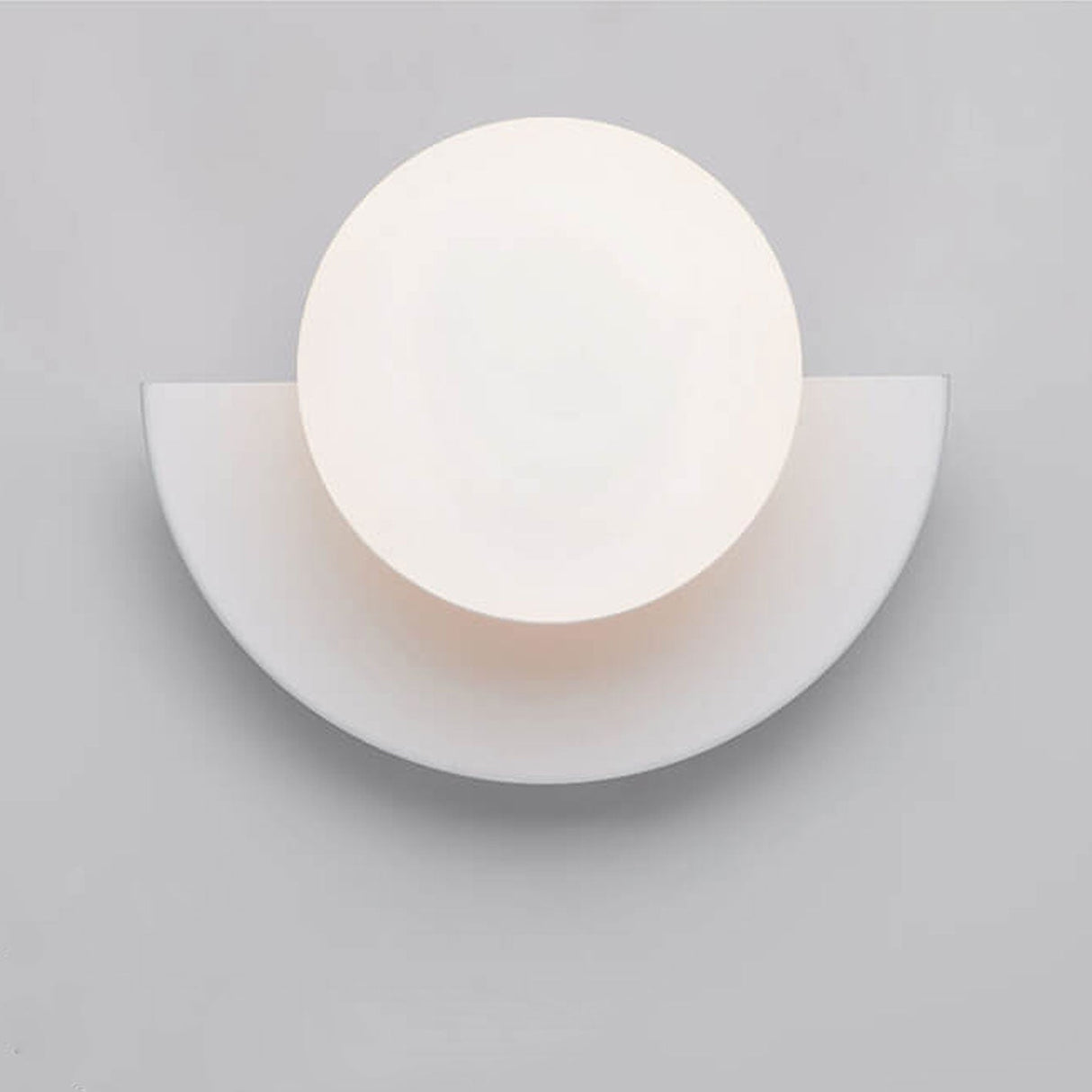 Modern Minimalist Glass Sphere Wall Sconce Lamp with Colorful Semicircle Design - 1-Light