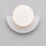 Modern Minimalist Glass Sphere Wall Sconce Lamp with Colorful Semicircle Design - 1-Light