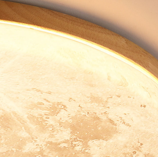 Nordic Minimalist Moon-Round LED Flush-Mount Ceiling Light with PVC Diffuser