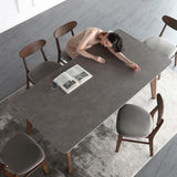 Nordic Contemporary Rectangular Ash Wood Slab Dining Table & Chairs Set - Seats 4-6