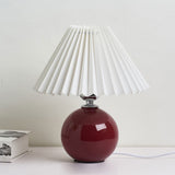 Sleek Nordic Minimalist Ceramic Pleated 1-Light Table Lamp