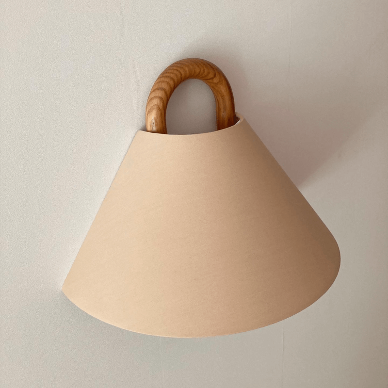 Sleek Contemporary Solid Wood Pleated Semi-Circle 1-Light Wall Sconce Lamp