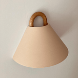 Sleek Contemporary Solid Wood Pleated Semi-Circle 1-Light Wall Sconce Lamp
