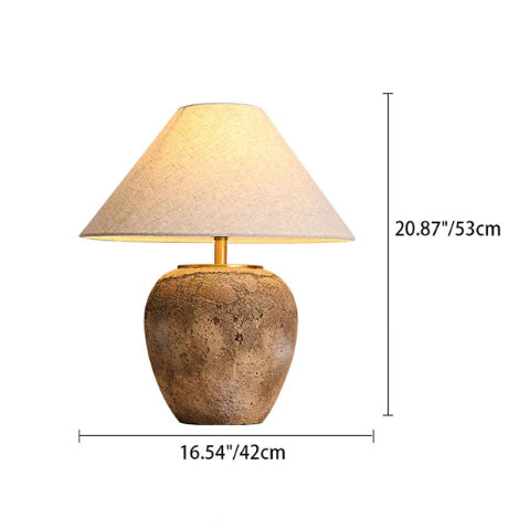 Modern Shabby Chic Cone Fabric Ceramic Jar Table Lamp – 1-Light, Perfect for the Bedroom