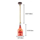 Colorful Bottle Resin Pendant Light — Contemporary Industrial Style, 1-Light