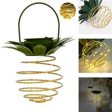 Solar Pineapple Iron Lantern with LED Copper Wire Lights – Outdoor Waterproof Hanging Garden Decor