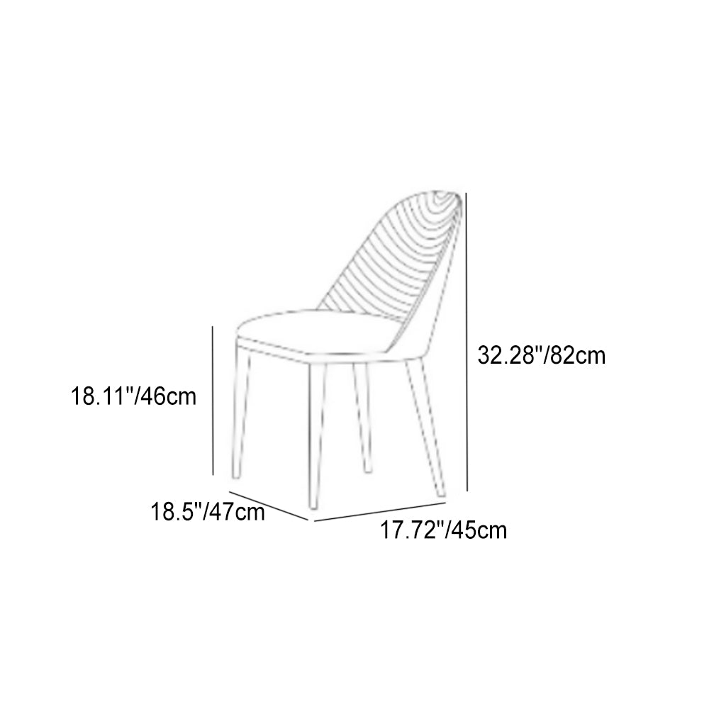 Modern Minimalist Rectangular Rock-Slab Aluminum Alloy Dining Table & Chair Set for 4