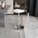 Contemporary Scandinavian Curved Acrylic Bar Stool with Metal Base — Adjustable Swivel, Backrest and Footrest for Kitchen