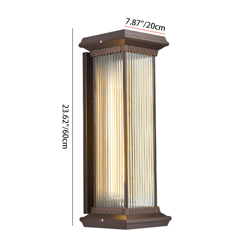 Modern Minimalist Waterproof Outdoor Wall Sconce - Rectangle Aluminum & Glass, 1/2 Light, Perfect for Garden