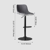 Luxurious Contemporary Curved Faux Leather Bar Stool – Height-Adjustable, Swivel, with Backrest and Footrest for Dining Room