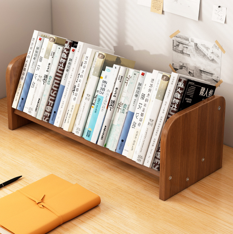 Contemporary 1-Tier Bookshelf – Rectangle Design in Bamboo & Composite Wood for Study