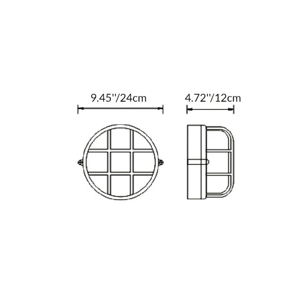 Weatherproof Contemporary Industrial Aluminum 1-Light Wall Sconce with Frosted Round Glass for Outdoor Patio Lighting