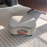 Contemporary Nordic Cuboid Footstool – Portable, Backless & Armless with Flannelette Tech Fabric on Solid Wood for Living Room