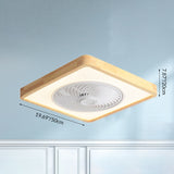 Sleek Modern Wood-Geometric LED Ceiling Fan Light — Semi-Flush Mount