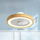 Sleek Modern Wood-Geometric LED Ceiling Fan Light — Semi-Flush Mount
