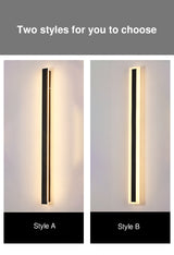 Modern Minimalist Long Rectangular LED Wall Sconce in Aluminum and Acrylic – Outdoor Garden Lighting