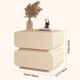 Sleek Modern Minimalist Rectangular Nightstand - 2-Drawer, Microfiber Leather Top, Solid Wood & Metal Frame for Bedroom