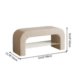 Modern Minimalist Long Rectangular Storage Bench with Lambswool PU Leather and Iron Frame – 1 Shelf, Ideal for Entryways