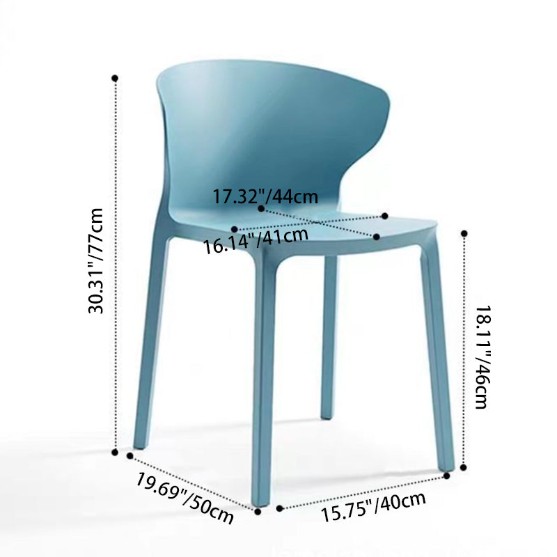 Contemporary Scandinavian PP Plastic Velvet Square Ergonomivally Design Stackable Dining Chair Backrest For Dining Room