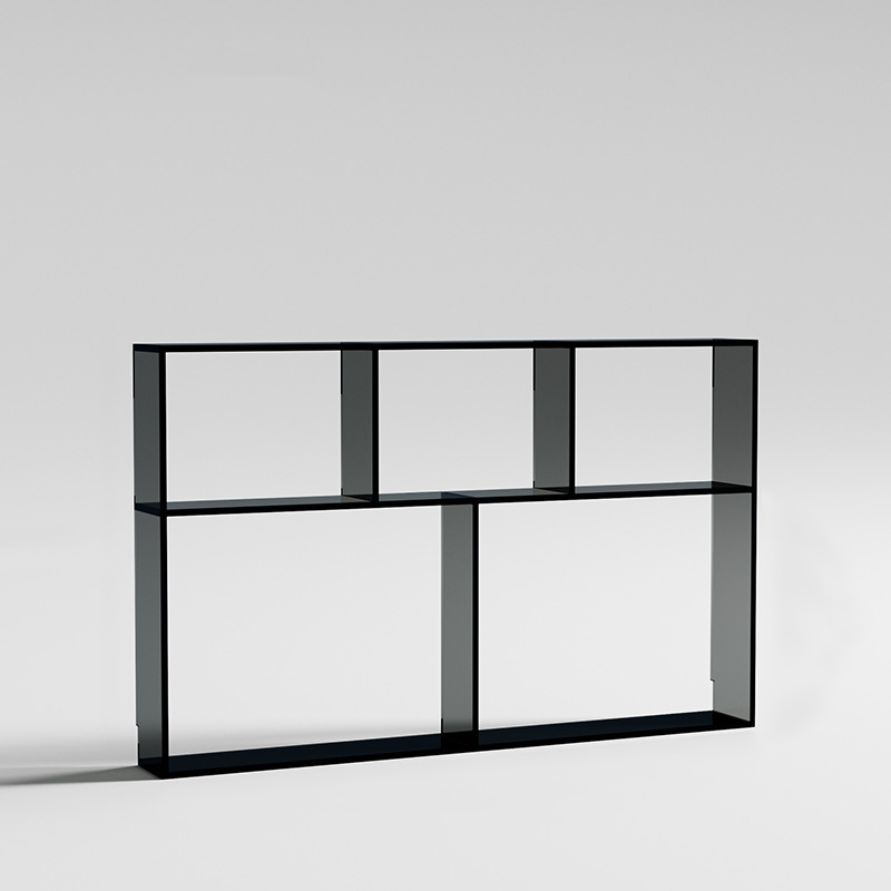 Sleek Modern Minimalist Acrylic 3-Tier Rectangular Display Rack for Living Room
