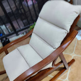Sleek Oak & Linen Ergonomic Rocking Chair with Armrests - Modern Minimalist Design for Living Room & Bedroom