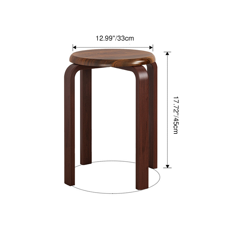 Contemporary Simplicity Density Board Solid Wood Dining Chair Backless Armless For Dining Room