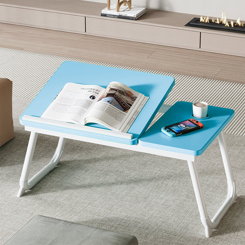 Nordic Contemporary Desk – Carbon Steel & MDF, Rectangular, Foldable, Angle-Adjustable, 2-Tray Saucer, Ideal for Study