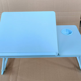 Nordic Contemporary Desk – Carbon Steel & MDF, Rectangular, Foldable, Angle-Adjustable, 2-Tray Saucer, Ideal for Study