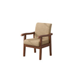 Modern Minimalist Square-Rectangular Rubberwood Desk Chair with Cotton-Linen Upholstery, Ergonomic Backrest & Armrests for Home Office