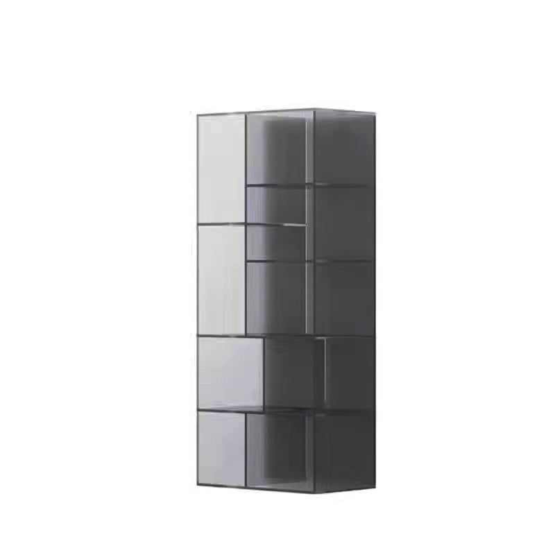 Modern Minimalist 9-Cabinet Acrylic Display Rack - Square & Rectangular Shelving for Living Room