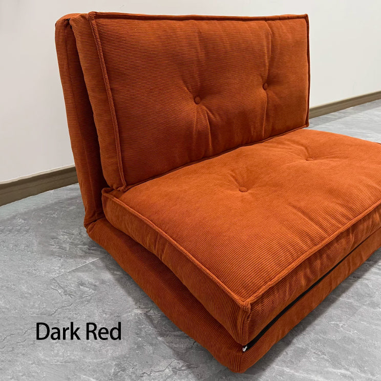 Modern Scandinavian Corduroy & Cotton Foldable Sofa with Backrest – Stylish Lounge Couch for Living Room & Bedroom