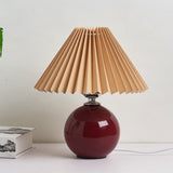 Sleek Nordic Minimalist Ceramic Pleated 1-Light Table Lamp