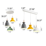 Nordic Macaron Metal 3-Light Pendant Chandelier - Sleek Modern Lighting