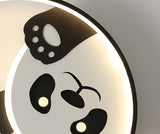 Adorable Cartoon Panda Round LED Flush Mount Ceiling Light