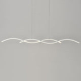 Nordic Minimalist Long-Strip Wave LED Island Light Chandelier – Sleek Modern Pendant Lighting