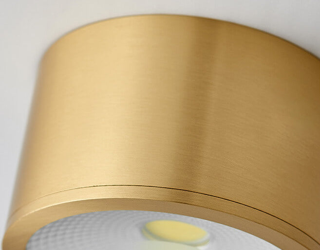 Modern Brass LED Spotlight Flush-Mount Ceiling Light — Cylindrical Design