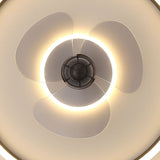 Nordic Minimalist Round Hidden-LED Flush-Mount Ceiling Fan Light