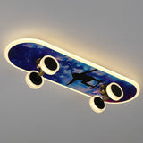 Creative Cartoon Skateboard LED Kids’ Flush Mount Ceiling Light – Acrylic Ceiling Fixture