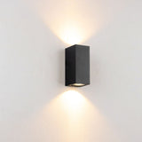 Sleek Modern Outdoor 2‑Light Wall Sconce with Glass Cylinder Shade — Waterproof Aluminum Lamp